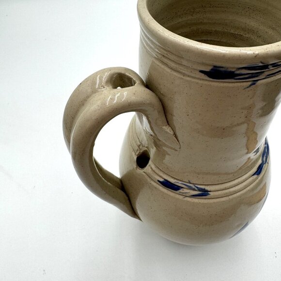 Vintage Williamsburg Pottery BIRD HOUSE Cobalt Blue Salt Glazed Bottle Shape - Picture 4 of 12